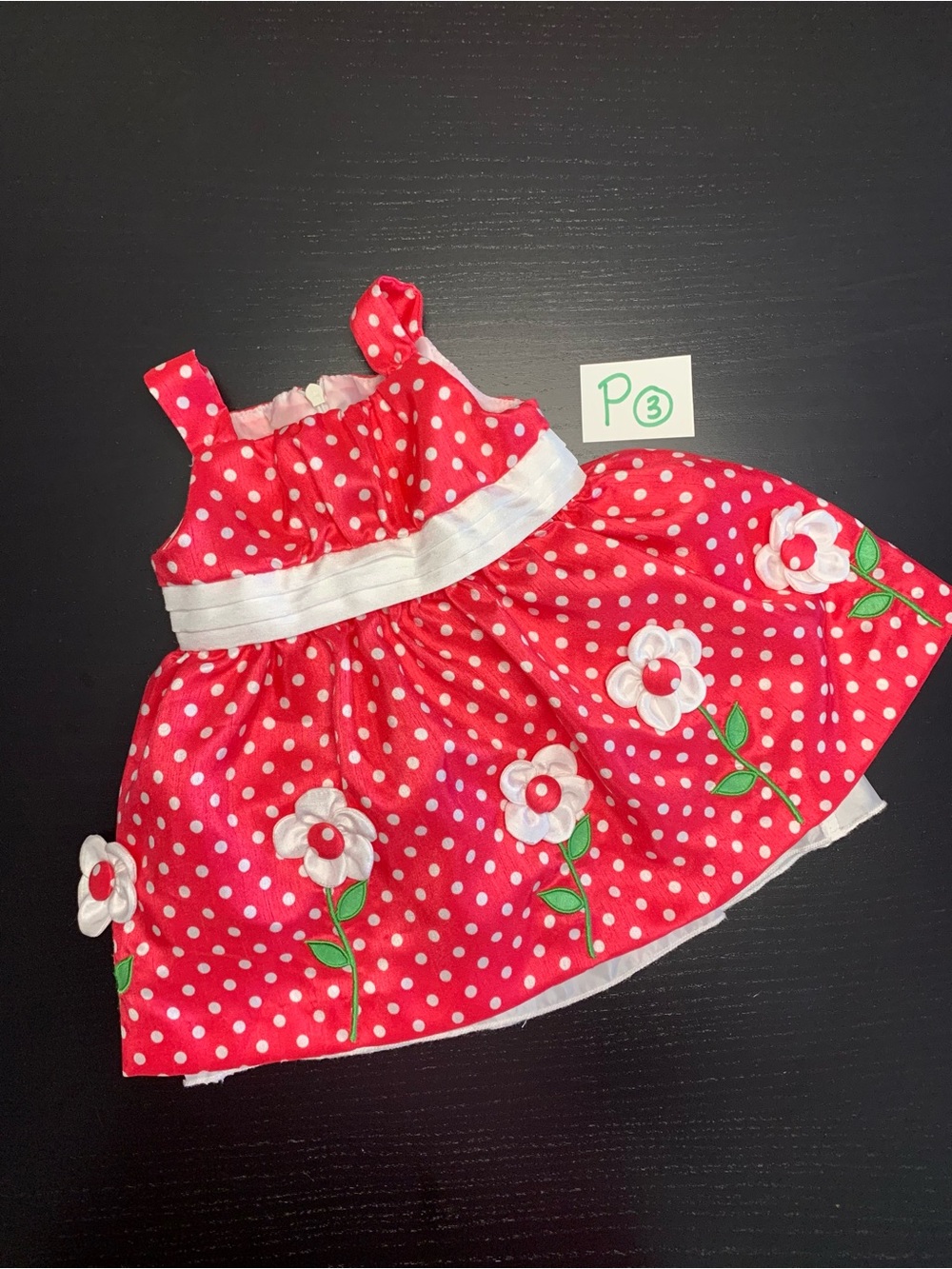 Cinderella 3-6m Pink and White Polka Dot Dress